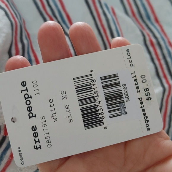 🔥🔥🔥WE THE FREE people Best Night Red white blue Linen tank NWT XS - Picture 6 of 11